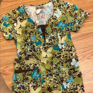 Body, XS Top, Brown/Turquoise/Olive Green